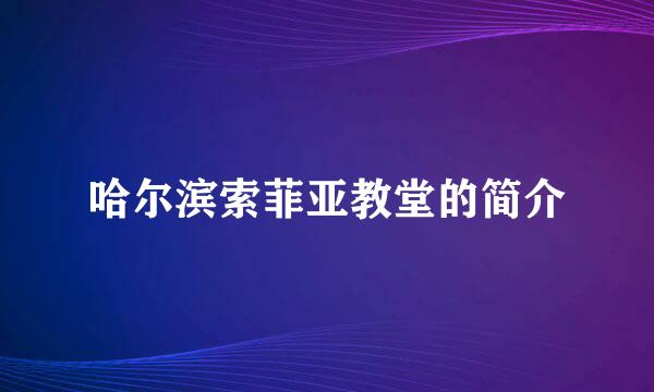 哈尔滨索菲亚教堂的简介