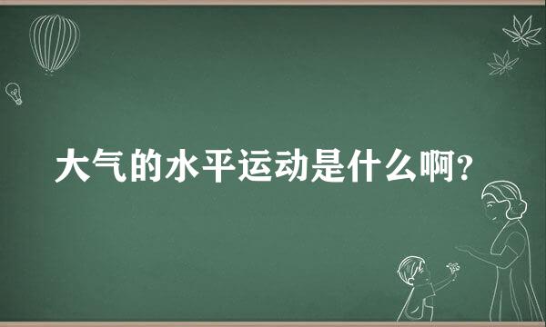 大气的水平运动是什么啊？