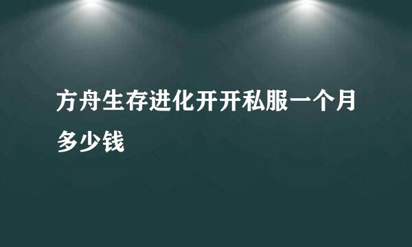 方舟生存进化开开私服一个月多少钱