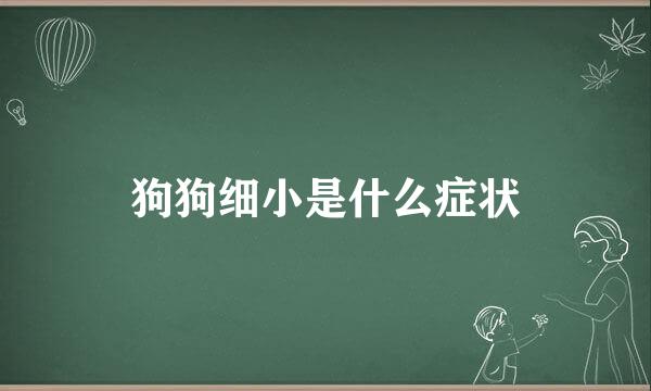 狗狗细小是什么症状