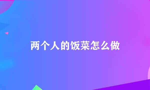 两个人的饭菜怎么做