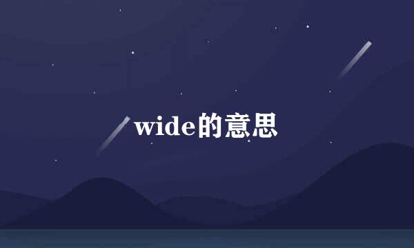 wide的意思