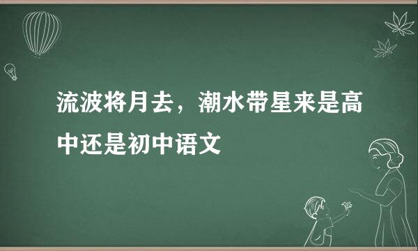 流波将月去，潮水带星来是高中还是初中语文