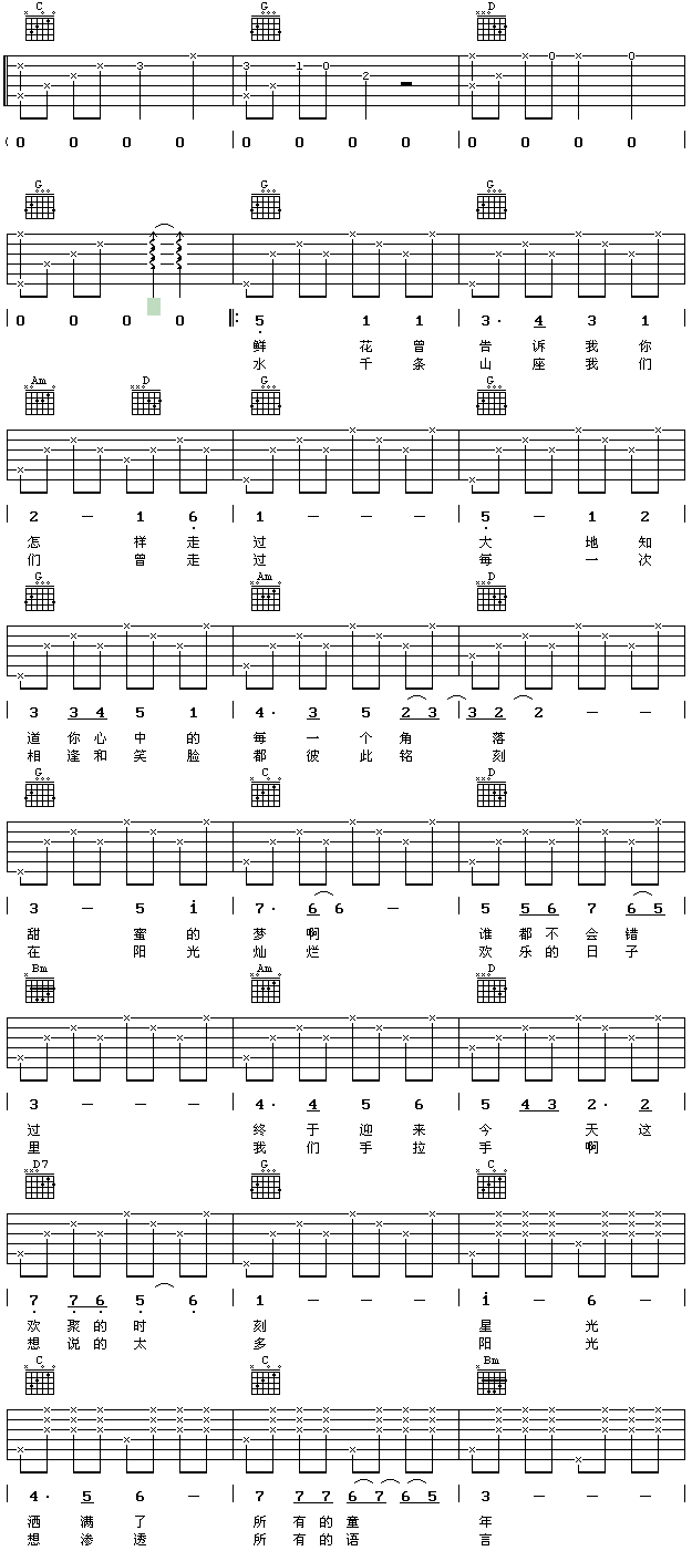 吉他弹奏同一首歌六弦顺序是什么？？？