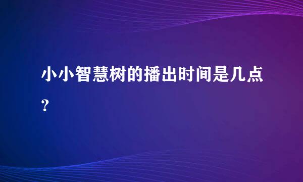 小小智慧树的播出时间是几点？