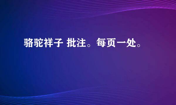 骆驼祥子 批注。每页一处。