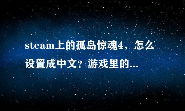 steam上的孤岛惊魂4，怎么设置成中文？游戏里的语言设置也没有中文选项