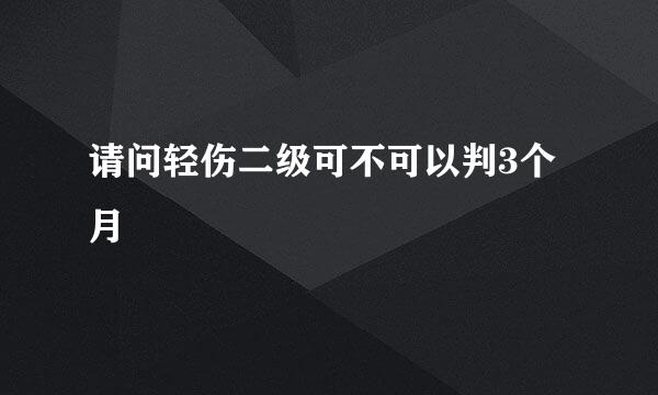 请问轻伤二级可不可以判3个月