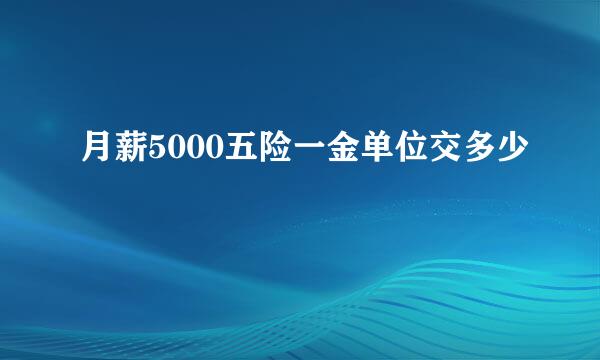 月薪5000五险一金单位交多少