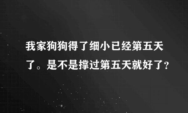 我家狗狗得了细小已经第五天了。是不是撑过第五天就好了？