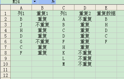 如何筛选出excel中两列之间的重复数据