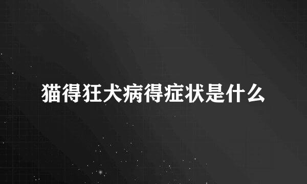 猫得狂犬病得症状是什么