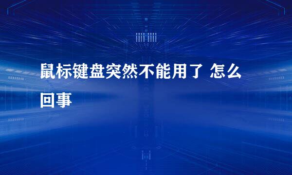 鼠标键盘突然不能用了 怎么回事