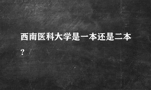 西南医科大学是一本还是二本？