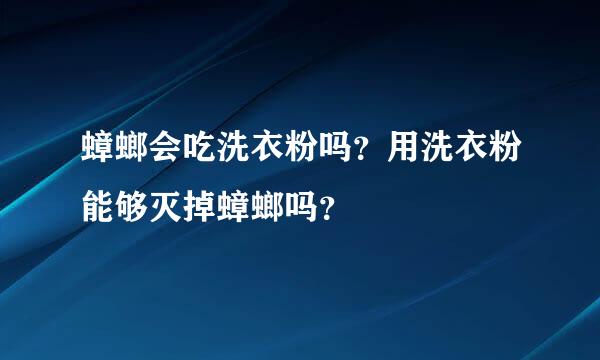 蟑螂会吃洗衣粉吗？用洗衣粉能够灭掉蟑螂吗？