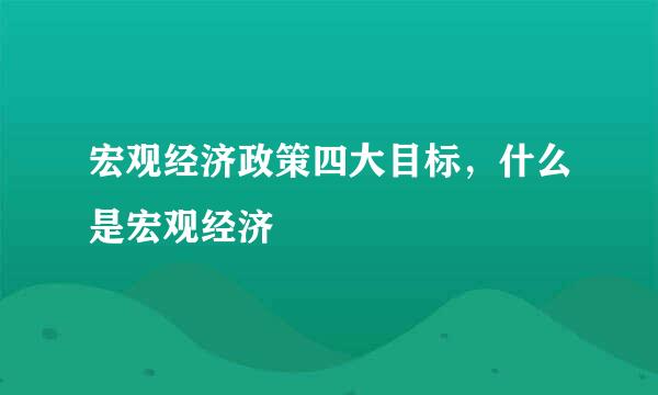 宏观经济政策四大目标，什么是宏观经济