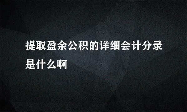 提取盈余公积的详细会计分录是什么啊