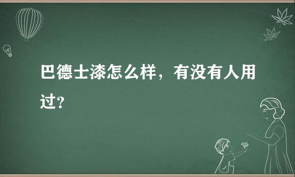 巴德士漆怎么样，有没有人用过？