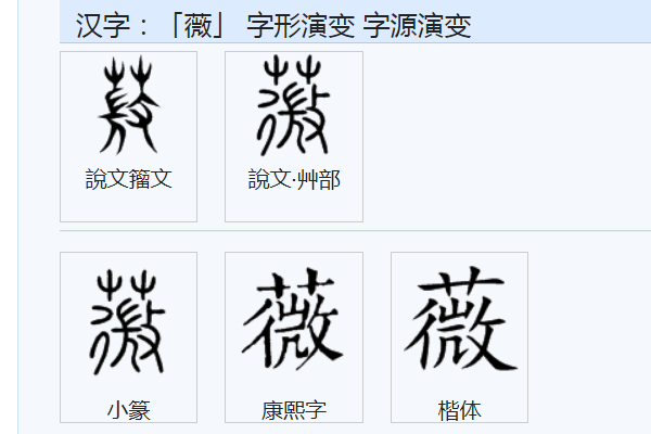 名字中“薇”字的多种含义