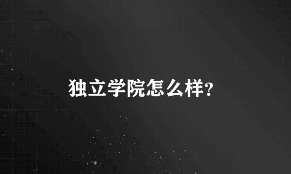 独立学院怎么样？