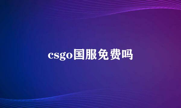 csgo国服免费吗