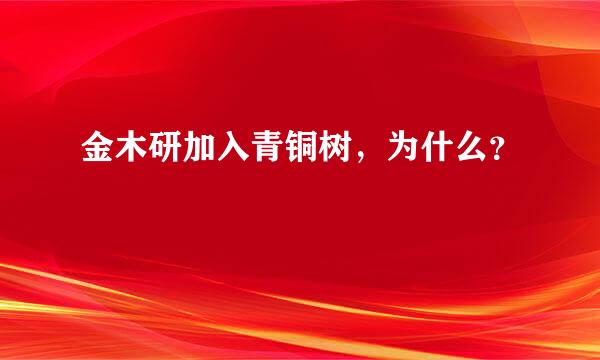 金木研加入青铜树，为什么？