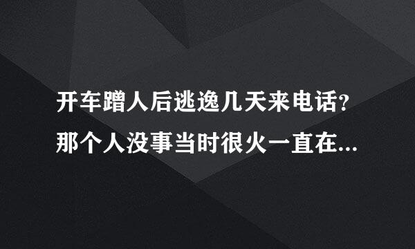 开车蹭人后逃逸几天来电话？那个人没事当时很火一直在那里骂。我关着