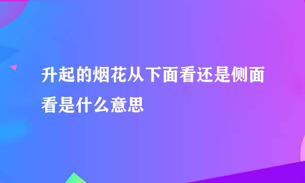 升起的烟花从下面看还是侧面看是什么意思