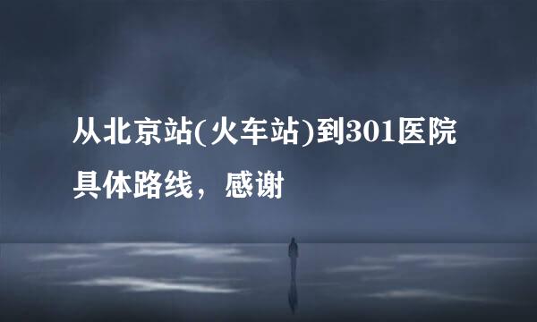 从北京站(火车站)到301医院具体路线，感谢