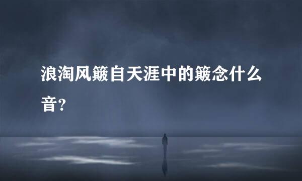 浪淘风簸自天涯中的簸念什么音？