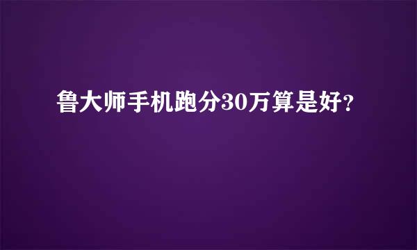 鲁大师手机跑分30万算是好？