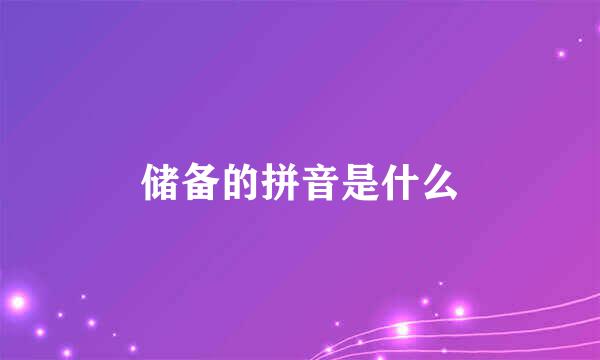 储备的拼音是什么