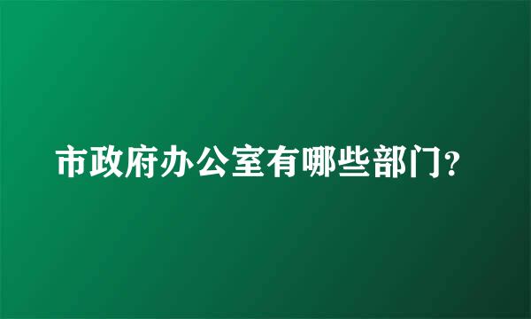 市政府办公室有哪些部门？