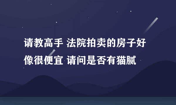 请教高手 法院拍卖的房子好像很便宜 请问是否有猫腻