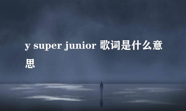 y super junior 歌词是什么意思