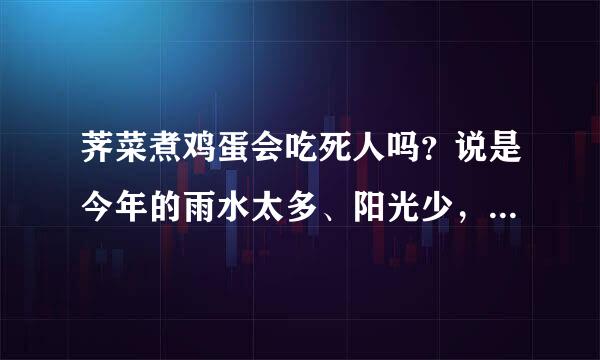 荠菜煮鸡蛋会吃死人吗？说是今年的雨水太多、阳光少，吃了容易中毒！1