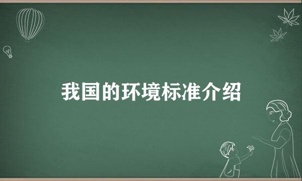 我国的环境标准介绍