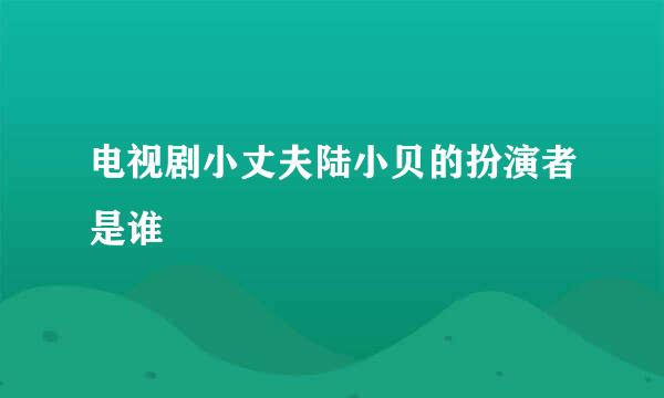 电视剧小丈夫陆小贝的扮演者是谁