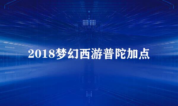 2018梦幻西游普陀加点