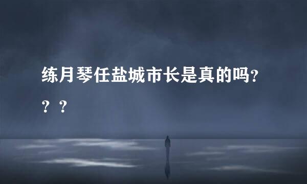 练月琴任盐城市长是真的吗？？？