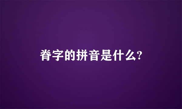 脊字的拼音是什么?