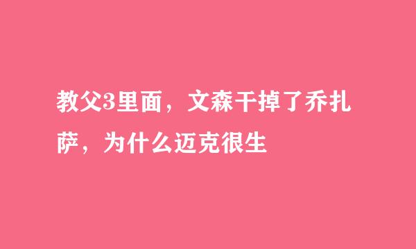 教父3里面，文森干掉了乔扎萨，为什么迈克很生