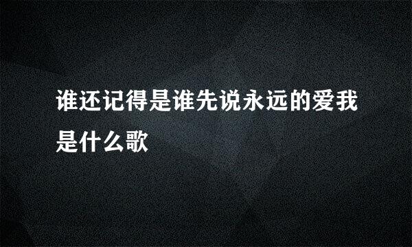 谁还记得是谁先说永远的爱我是什么歌