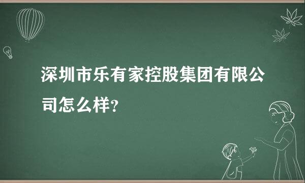 深圳市乐有家控股集团有限公司怎么样？