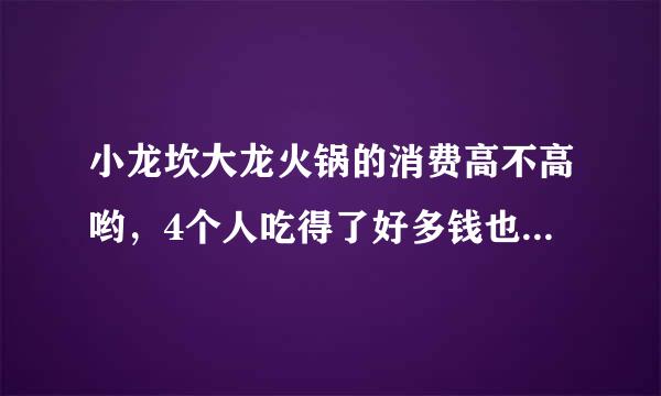 小龙坎大龙火锅的消费高不高哟，4个人吃得了好多钱也（注：肉食动物）