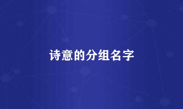 诗意的分组名字