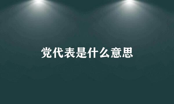 党代表是什么意思