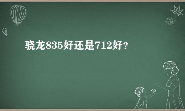 骁龙835好还是712好？