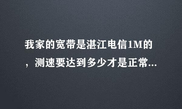 我家的宽带是湛江电信1M的，测速要达到多少才是正常的？哪里有比较准的测速网站？