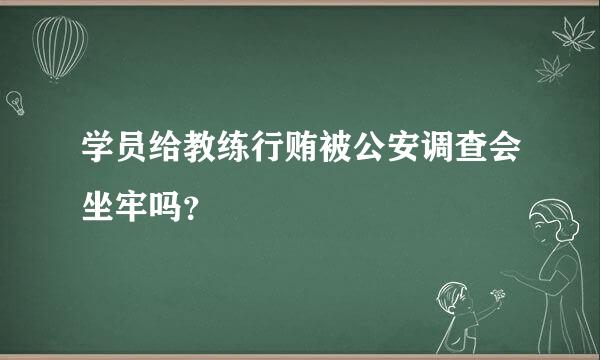 学员给教练行贿被公安调查会坐牢吗？